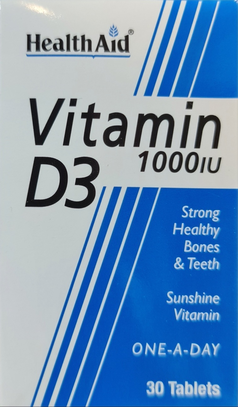 قرص ویتامین د۳ ۱۰۰۰ هلث اید سی عددی D3-1000 HEALTH AID