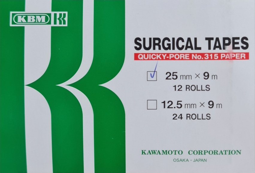 چسب کاغذی جراحی KBM ژاپن 2.5 سانتی متر عرض 9 متر طول عددی