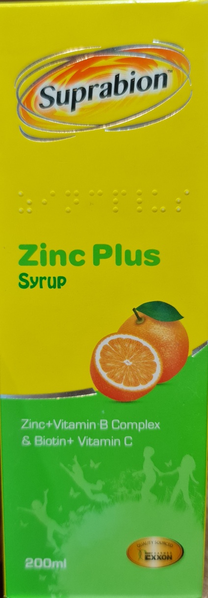 شربت زینک پلاس سوپرابیون با طعم پرتقال ZINC PLUS SUPRABION