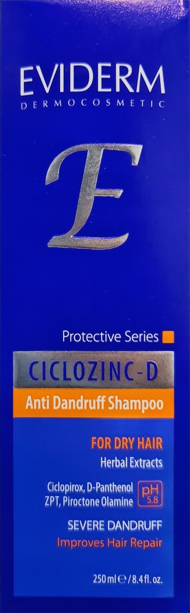 شامپو ضد شوره سیکلوزینک-دی موهای خشک اویدرم CICLOZINC-D