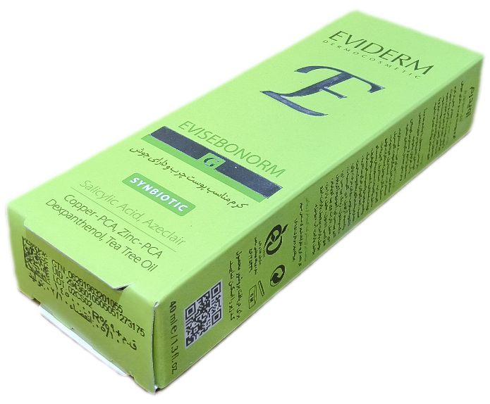 کرم پوست چرب و دارای جوش اویدرم ۴۰ میلی لیتر، EVISEBONORM SYNBIOTIC