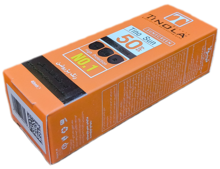 کرم ضدآفتاب پوست چرب و معمولی تینولا بژ روشن SPF50 چهل میلی لیتر، TINO SUN 50 LIGHT BEIGE