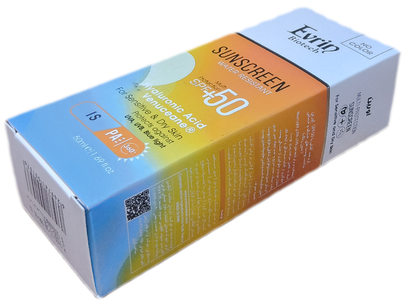 کرم ضدآفتاب اورین پوستهای خشک و حساس ۵۰ میلی لیتر، SUNSCREEN SPF 50 EVRIN
