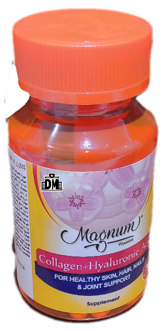 کپسول کلاژن پلاس هیالورونیک اسید مگنوم 30 عددی، Collagen + Hyaluronic Magnum