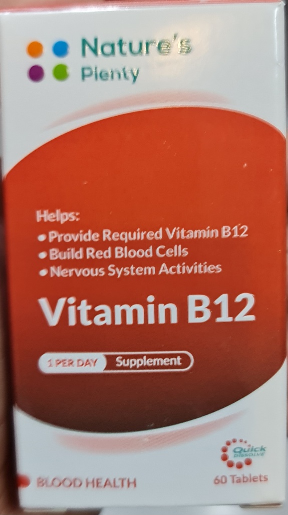 قرص ویتامین ب 12 500 میکروگرم نیچرز پلنتی VITAMIN B12