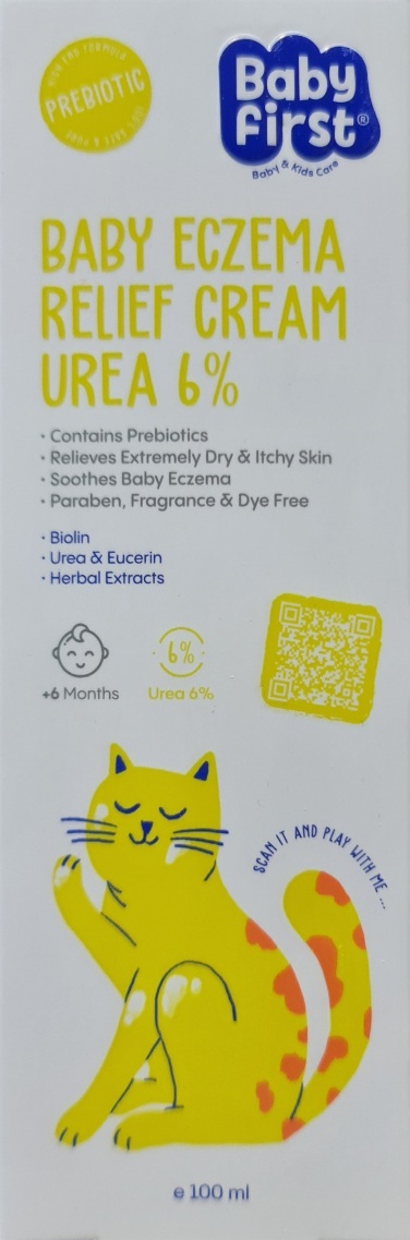 کرم نرم کننده کودک حاوی ۶ درصد اوره ، برند بی بی فرست ، BABY ECZEMA RELEIF UREA 6%