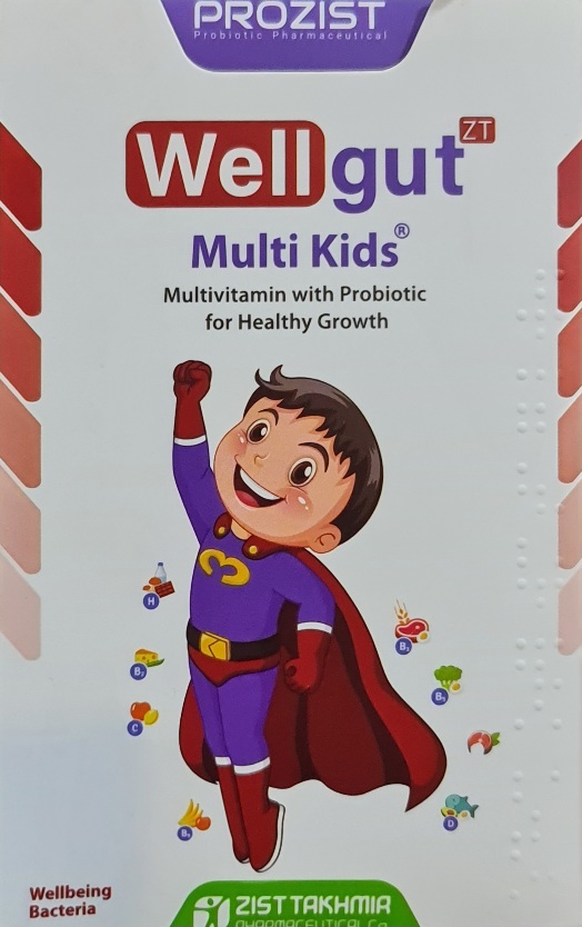 قرص جویدنی ولگات مولتی کیدز پروزیست سی عددی، WELLGUT, MULTIKIDS